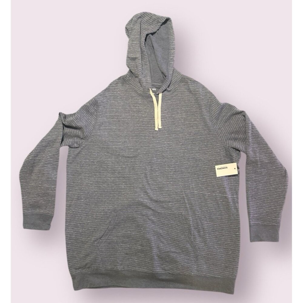Sonoma Hoodie Men's 2XB Gray Modern-Fit Fleece Pullover NWT Drawstring